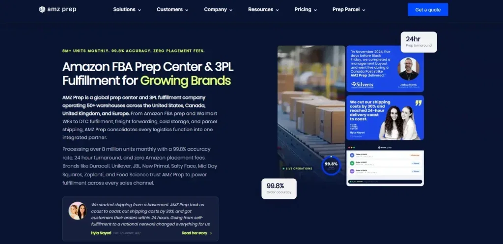 Best 12 Amazon FBA Prep Centers 2026 3 Amz prep home page