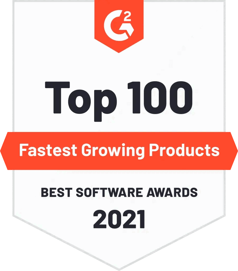 Top 100 fastest growing products - best software awards 2021 logo