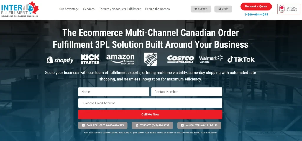 12 Best 3PL Companies for Ecommerce 2026 13 Interfulfillment home page screenshot