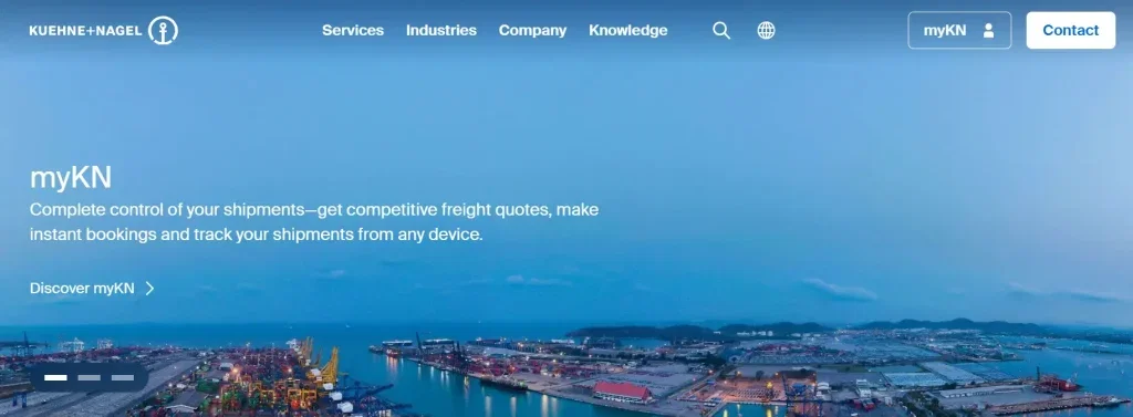9 Best Freight Forwarders for Ecommerce Sellers and B2B Shipping in 2026 8 Home page screenshot of kuehne + nagel