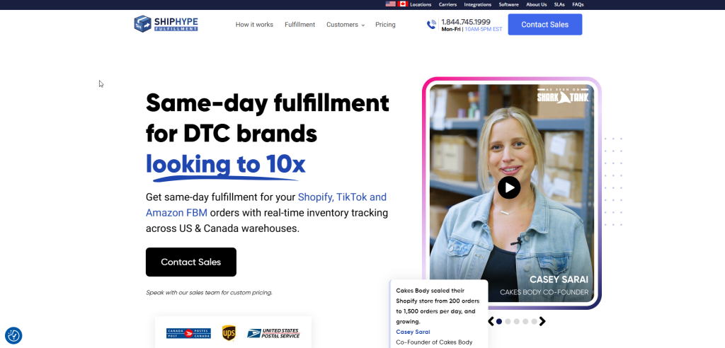 12 Best 3PL Companies for Ecommerce 2026 5 Shiphype home page screenshot