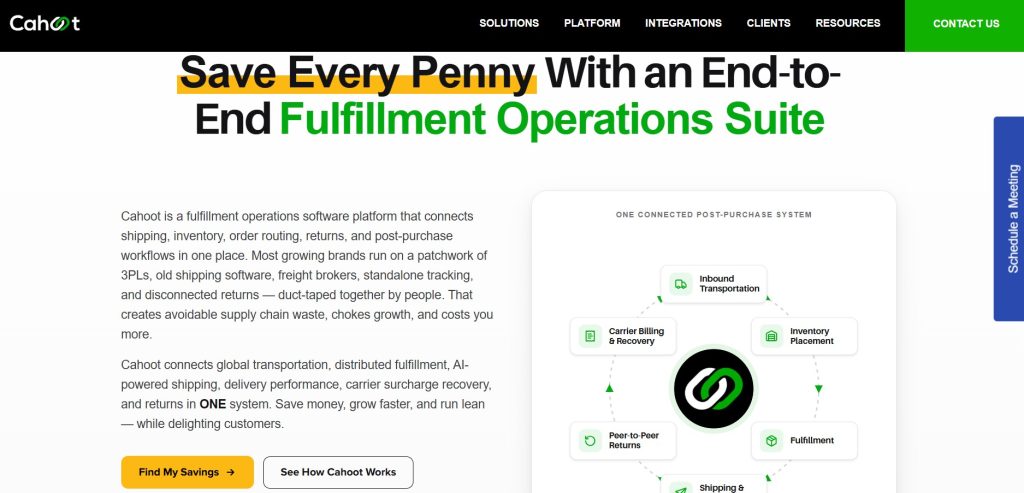 12 Best Shopify 3PL Fulfillment Companies in 2026 (Ranked) 14 Cahoot website homepage