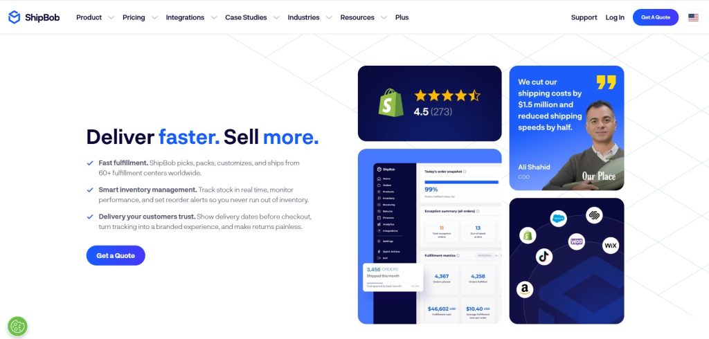 12 Best Shopify 3PL Fulfillment Companies in 2026 (Ranked) 6 Shipbob website homepage