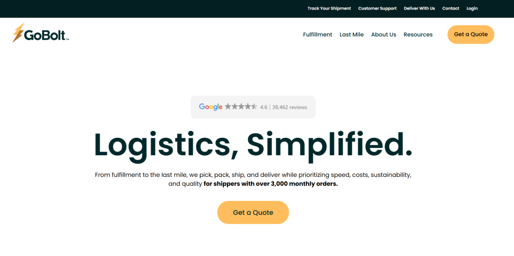 12 Best Shopify 3PL Fulfillment Companies in 2026 (Ranked) 5 Gobolt website homepage
