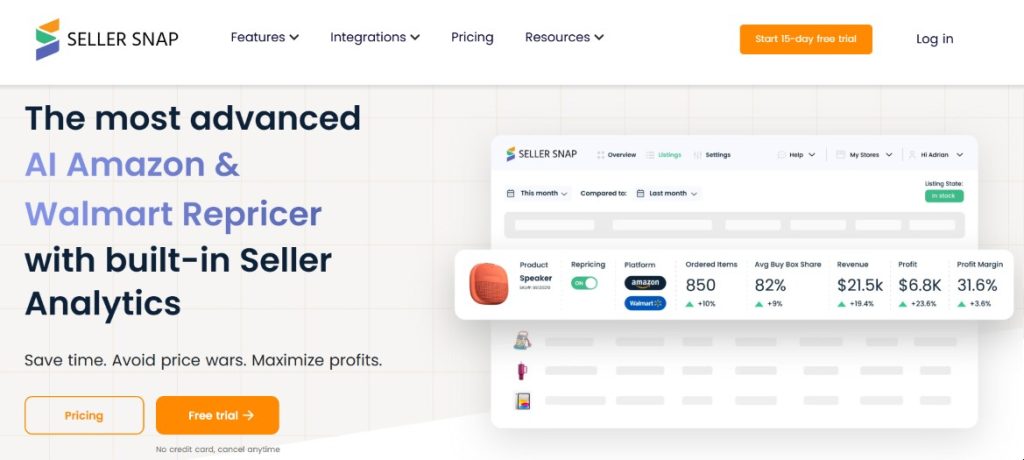 Best Amazon Repricer Tools in 2026: 17 Options Compared 9 Sellersnap home page