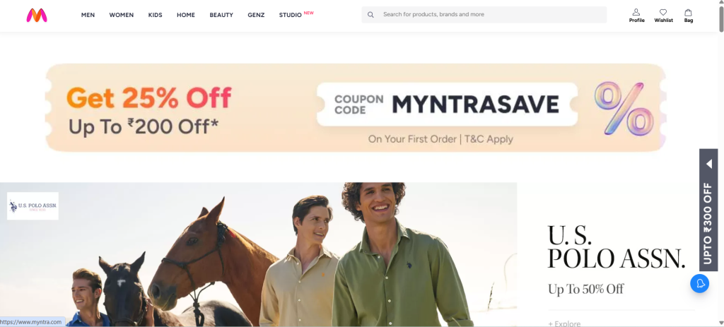 Top Amazon Competitors Worldwide in 2026: What Every Ecommerce Seller Needs to Know 12 Myntra home page