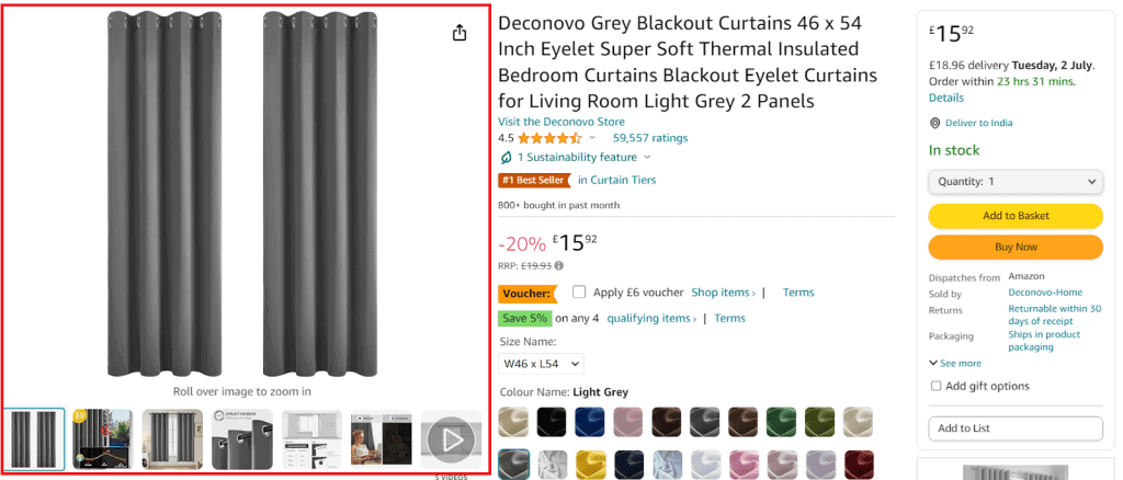 5 Amazon product images samples