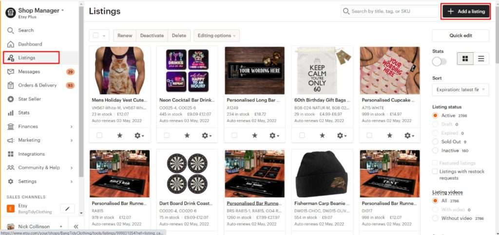 How to Sell on Etsy UK - Step by Step Process 5 Esty product listings