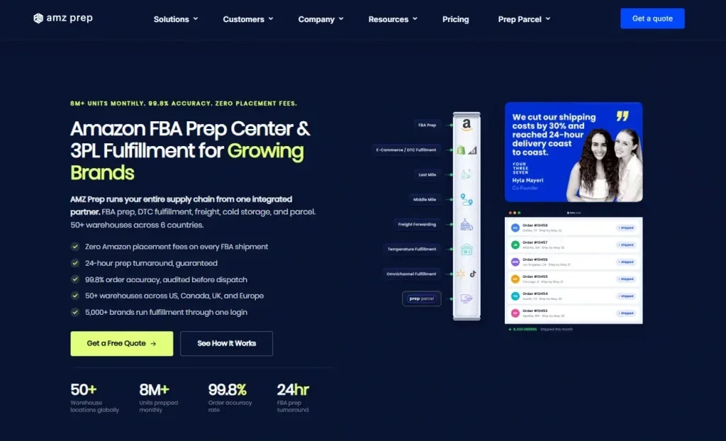 12 Best 3PL Companies for Ecommerce 2026 3 Amz prep homepage
