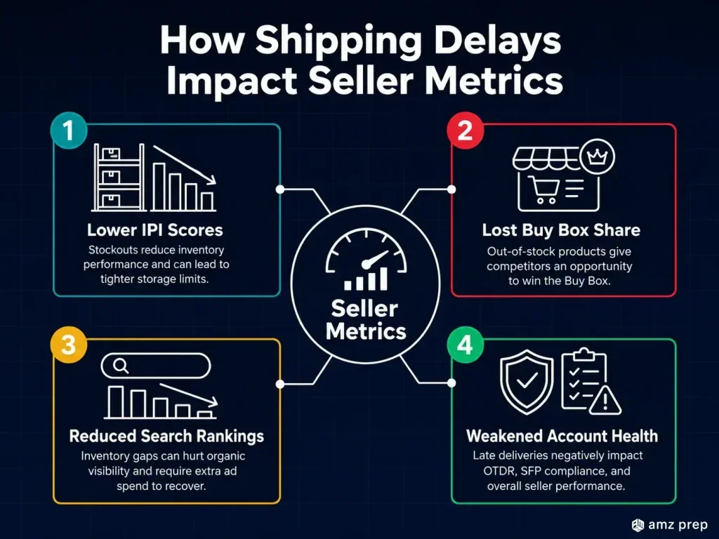 Amazon Shipping Delays in 2026: A Seller's Guide to Protecting Your Metrics 4 How shipping delays affect seller performance