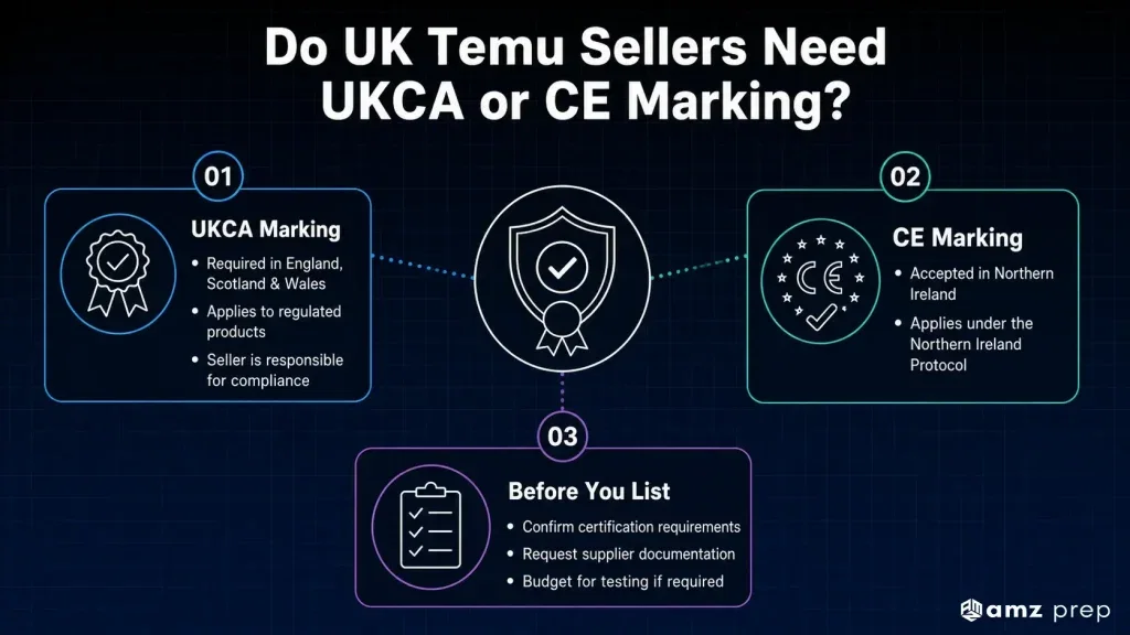 How to Sell on Temu in 2026: Complete UK Seller Guide 6 Ukca vs ce marking for temu sellers