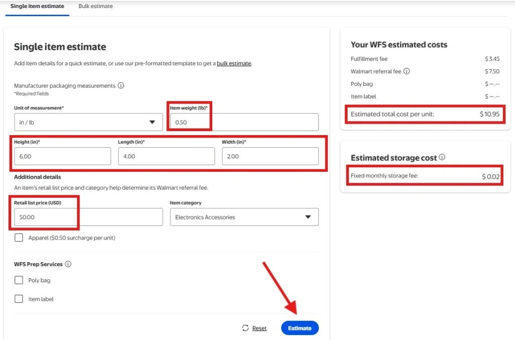 How to use the Walmart WFS Fee Calculator: Step-by-step guide for Walmart Sellers 5 Walmart seller medium sized apparel item