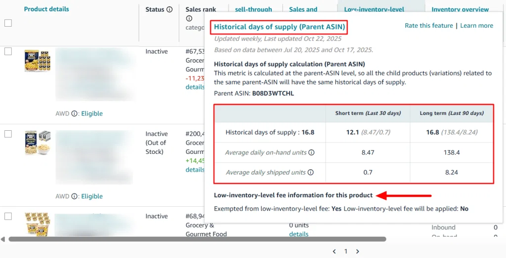 Amazon Low Inventory Level Fee: What Sellers Need to Know in 2026 9 Historical days of supply