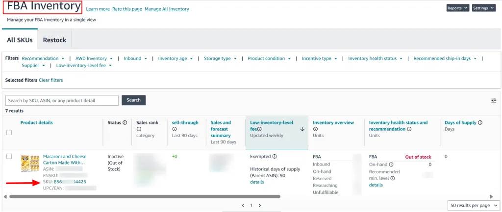 Amazon Low Inventory Level Fee: What Sellers Need to Know in 2026 6 Sku link