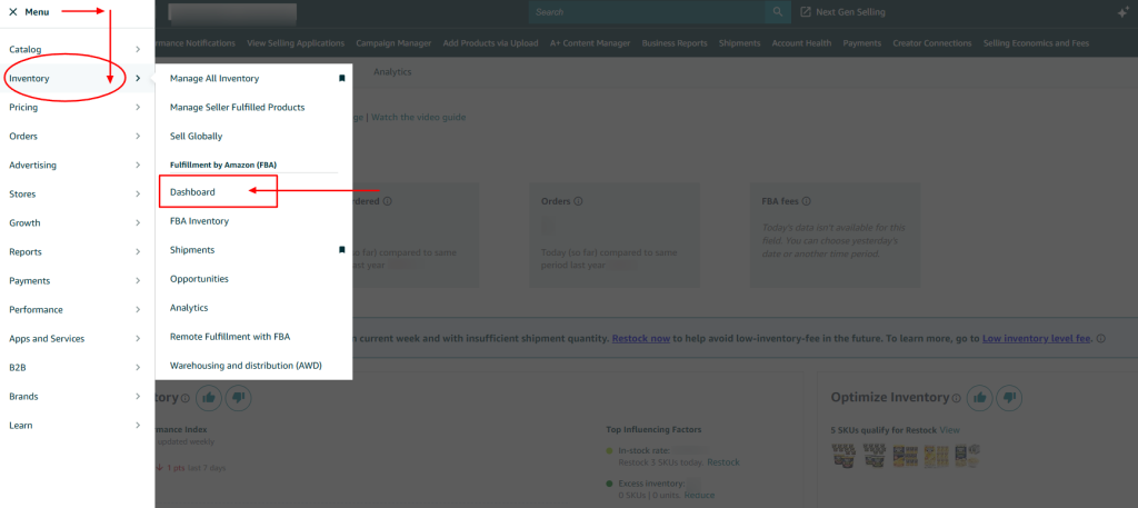 Maximize Your Amazon's Inventory Performance Index (IPI) Score: The Ultimate Guide in 2026 3 Ipi score menu view