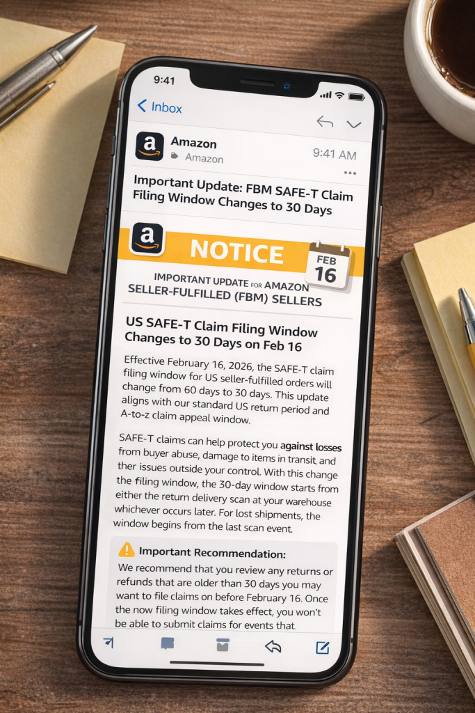 February 2026 Amazon Seller Policy Updates 4 Amazon fbm safe-t claim update