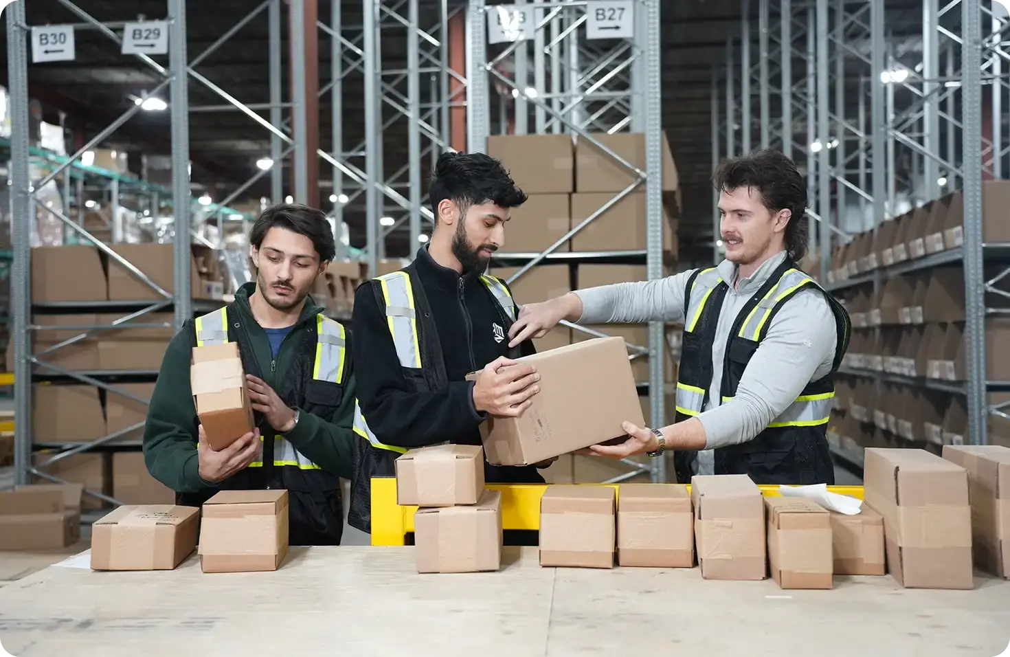 Amz prep warehouse team processing ecommerce orders at a 3pl fulfillment center
