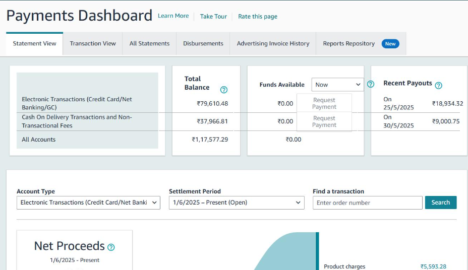 Amazon April Updates 2026: What Changed in Ecommerce Logistics This April 3 Amazon payments dashboard showing account balance, payouts