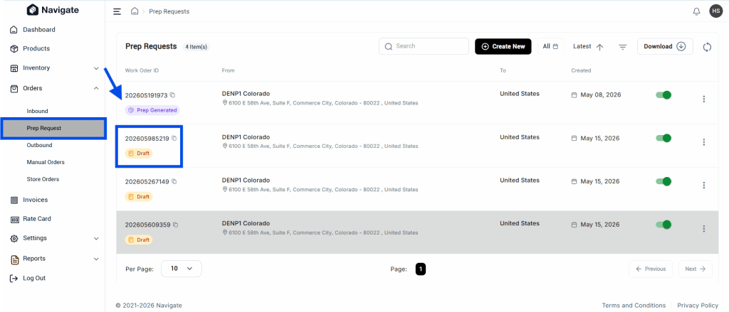 Navigate May 2026: Latest Product Updates 4 Draft state for prep requests