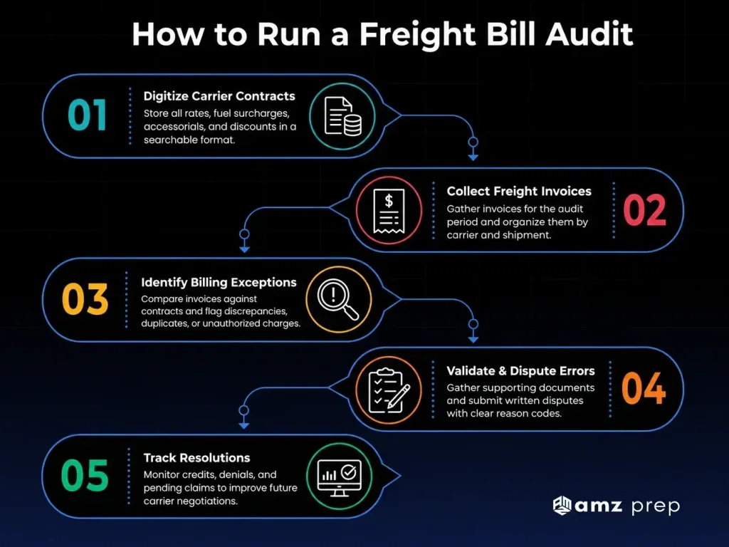 Freight Bill Audit: How to Find Overcharges and Recover Freight Costs 4 How to run a freight bill audit workflow
