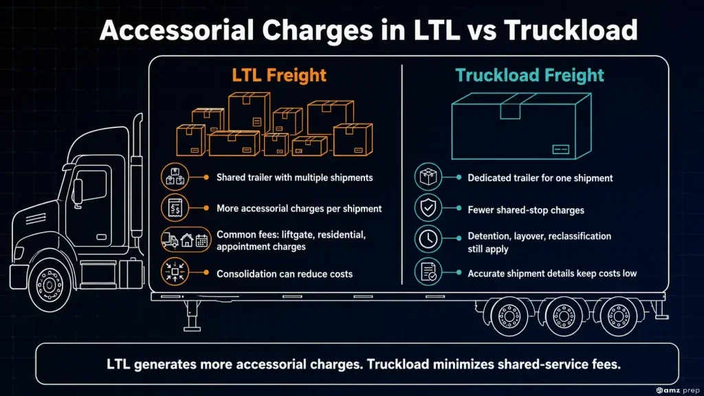 Freight Accessorial Charges: Common Types and How to Reduce Them 3 Ltl vs truckload accessorial charges comparison