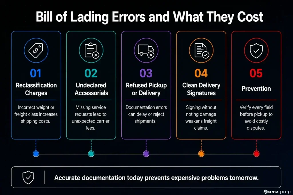 Bill of Lading Meaning, Types & Key Fields Explained 5 Common bill of lading errors and costs.