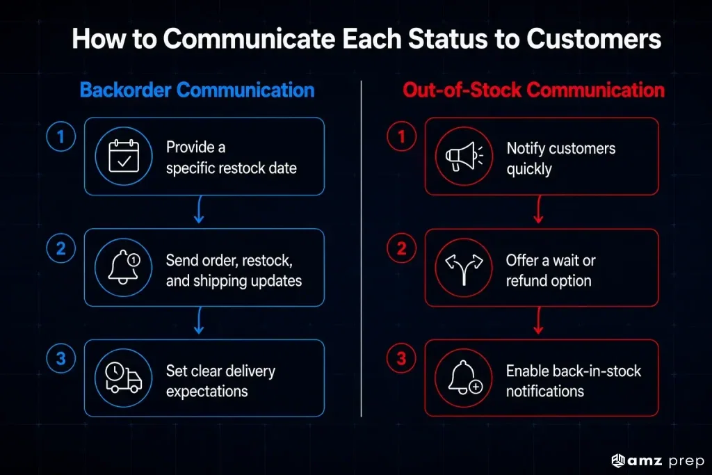 Backorder vs Out of Stock: What the Difference Means for Ecommerce Sellers 5 How to communicate backorders and stockouts to customers