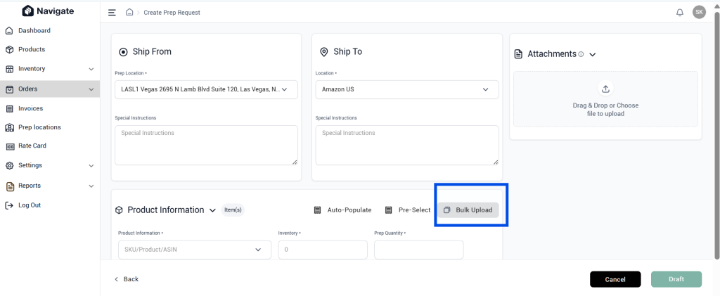 Navigate July 2026: Latest Product Updates 3 New bulk upload functionality for prep orders