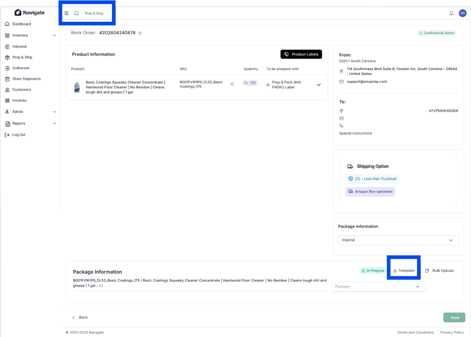 Navigate August 2026: Latest Product Updates 4 Template upload for dimensions and weights