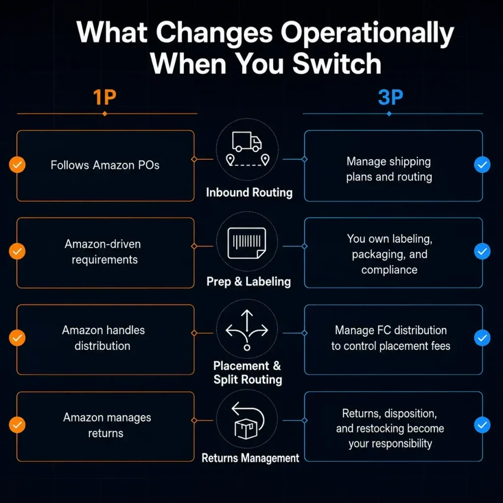 Amazon 1P vs 3P: Who Owns the Margin, the Price, and the Customer 4 Amazon 1p vs 3p operational differences in fulfillment