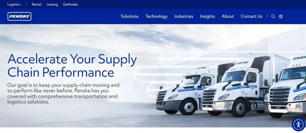 Middle Mile for Enterprise Businesses: 8 US Providers to Consider in 2026 8 Penske logistics homepage