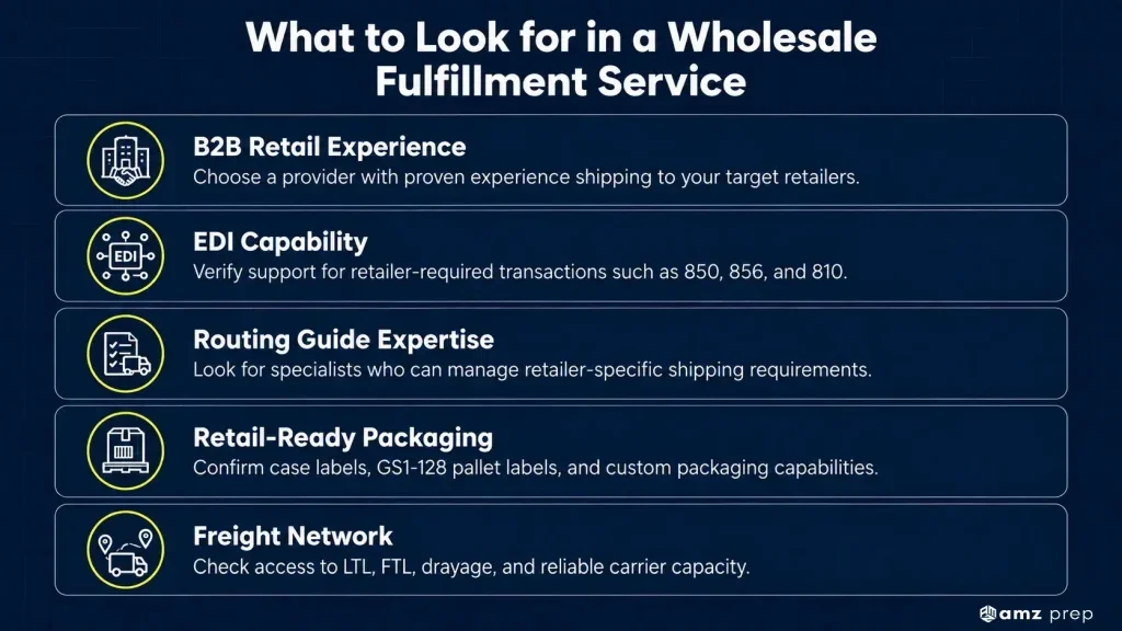 Wholesale Fulfillment Companies: A 2026 Guide to Wholesale Order Fulfillment, Distribution Services, and Choosing the Right Fulfillment Company 4 What to look for in a wholesale fulfillment service